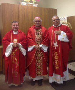 Father Francisco Osorio(Left), Most Reverend Alvaro Ramazzini(Middle), Father Marco Deleon(Right) 